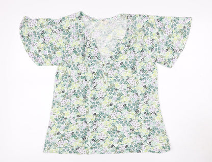 Fat Face Women’s Multicoloured Floral Kimono Sleeve Blouse UK 8
