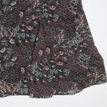 Damart Women Multicoloured Paisley A-Line Knee Length Skirt UK 26/28
