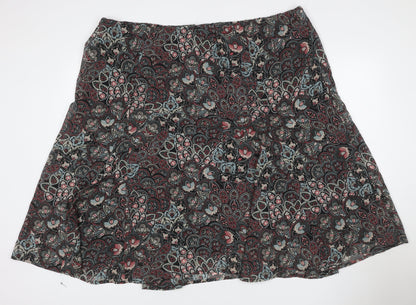 Damart Women Multicoloured Paisley A-Line Knee Length Skirt UK 26/28