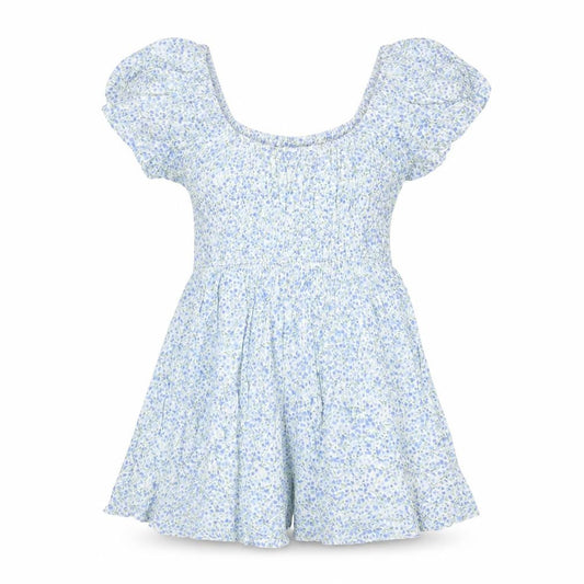 Daisy Street Women Blue Floral Off Shoulder Playsuit Size L Viscose