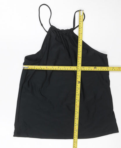 Slazenger Women Black UK 12 Ruched Spaghetti Strap Camisole Tank Top