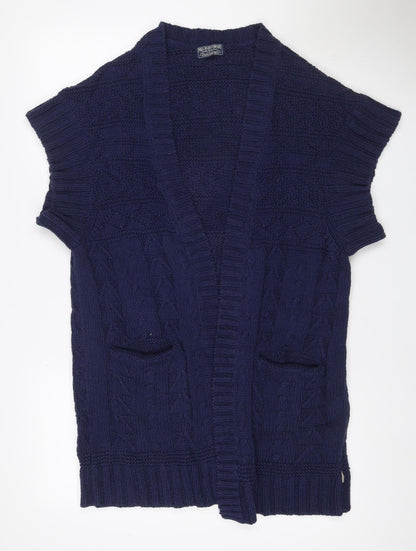 Polo Jeans Ralph Lauren Women Blue L Cable Knit High Neck Vest