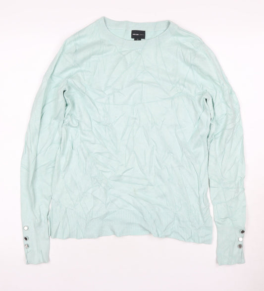 River Island Women Blue Size 10 Lightweight Knit Crew Neck Jumper