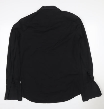 Next Men’s Black Size 16 Long Sleeve Point Collar Button-Up Shirt
