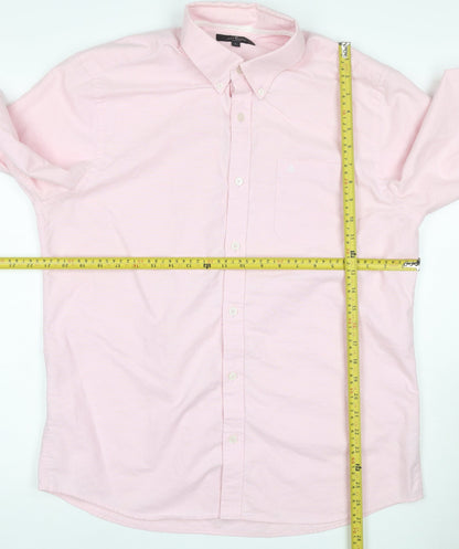 Jeff Banks London Men’s Pink L Cotton Button-Down Long Sleeve Shirt