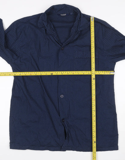 Maine New England Men's Blue S Geometric Long Sleeve Button-Up Shirt