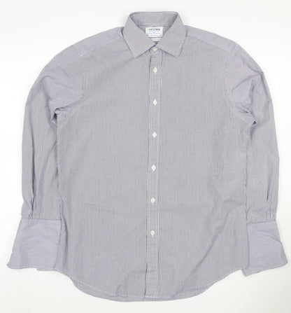 TM Lewin Men’s Purple Stripe 15.5 Regular Fit Cotton Formal Shirt