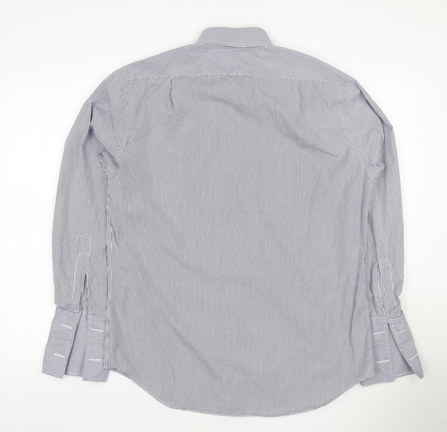 TM Lewin Men’s Purple Stripe 15.5 Regular Fit Cotton Formal Shirt