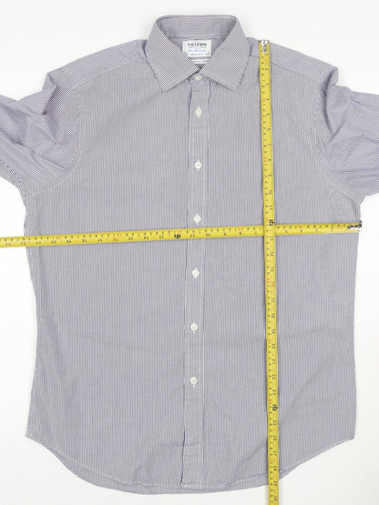 TM Lewin Men’s Purple Stripe 15.5 Regular Fit Cotton Formal Shirt