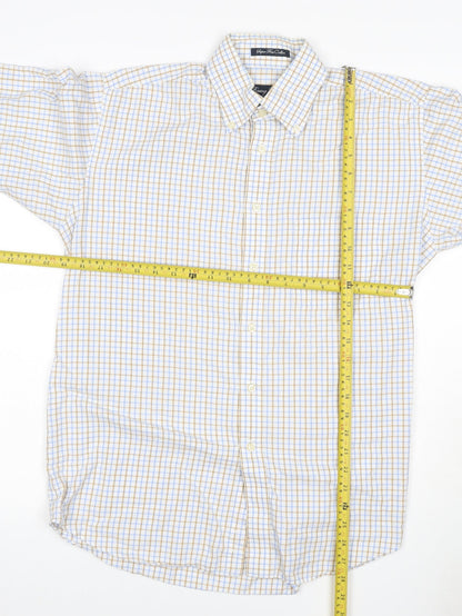 Racing Green Men's Multicoloured Check Cotton Button-Down Shirt M