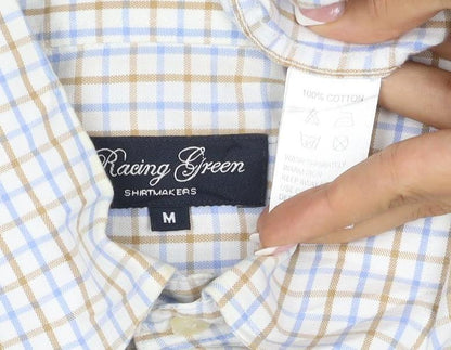 Racing Green Men's Multicoloured Check Cotton Button-Down Shirt M