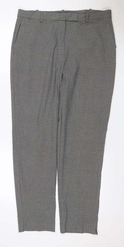 Marks & Spencer Women’s Grey Check The Mia Slim Trousers UK 16 Long
