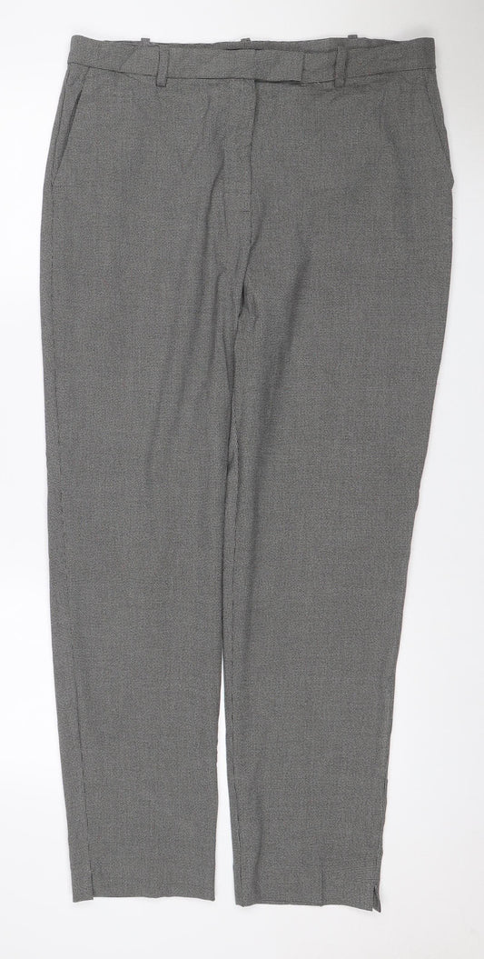 Marks & Spencer Women’s Grey Check The Mia Slim Trousers UK 16 Long