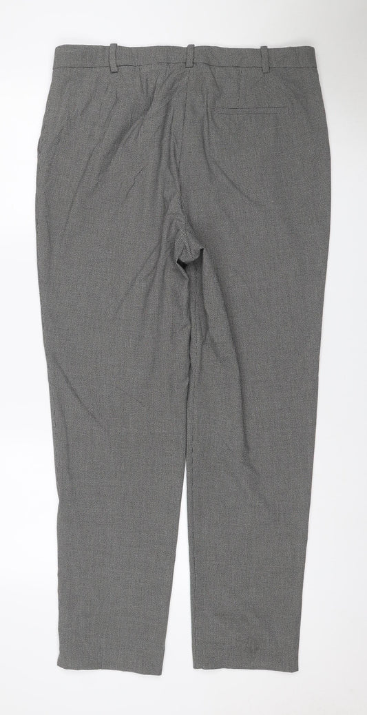 Marks & Spencer Women’s Grey Check The Mia Slim Trousers UK 16 Long
