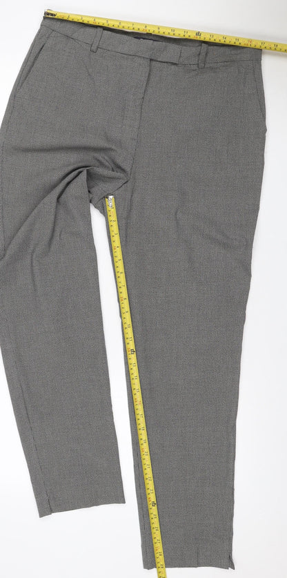 Marks & Spencer Women’s Grey Check The Mia Slim Trousers UK 16 Long