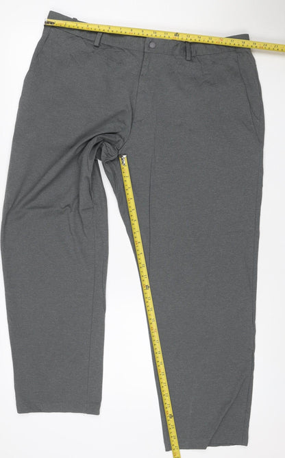 Uniqlo Men’s Grey 2XL Stretch Tapered Smart Trousers Zip Pockets