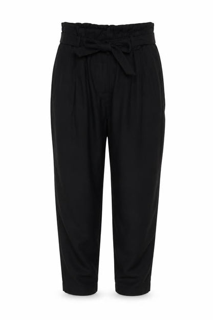 M&S Women’s Black Size 14 Short Lyocell Drawstring Trousers