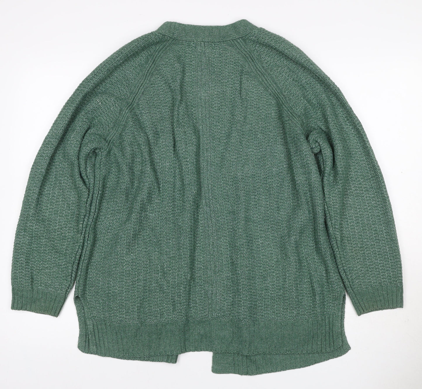 Fat Face Women’s Green UK 14 Open Knit V-Neck Pocket Cardigan