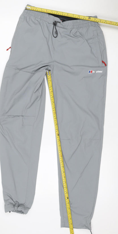 Berghaus Men’s Grey L Outdoor Trousers Elastic Waist Zip Pockets