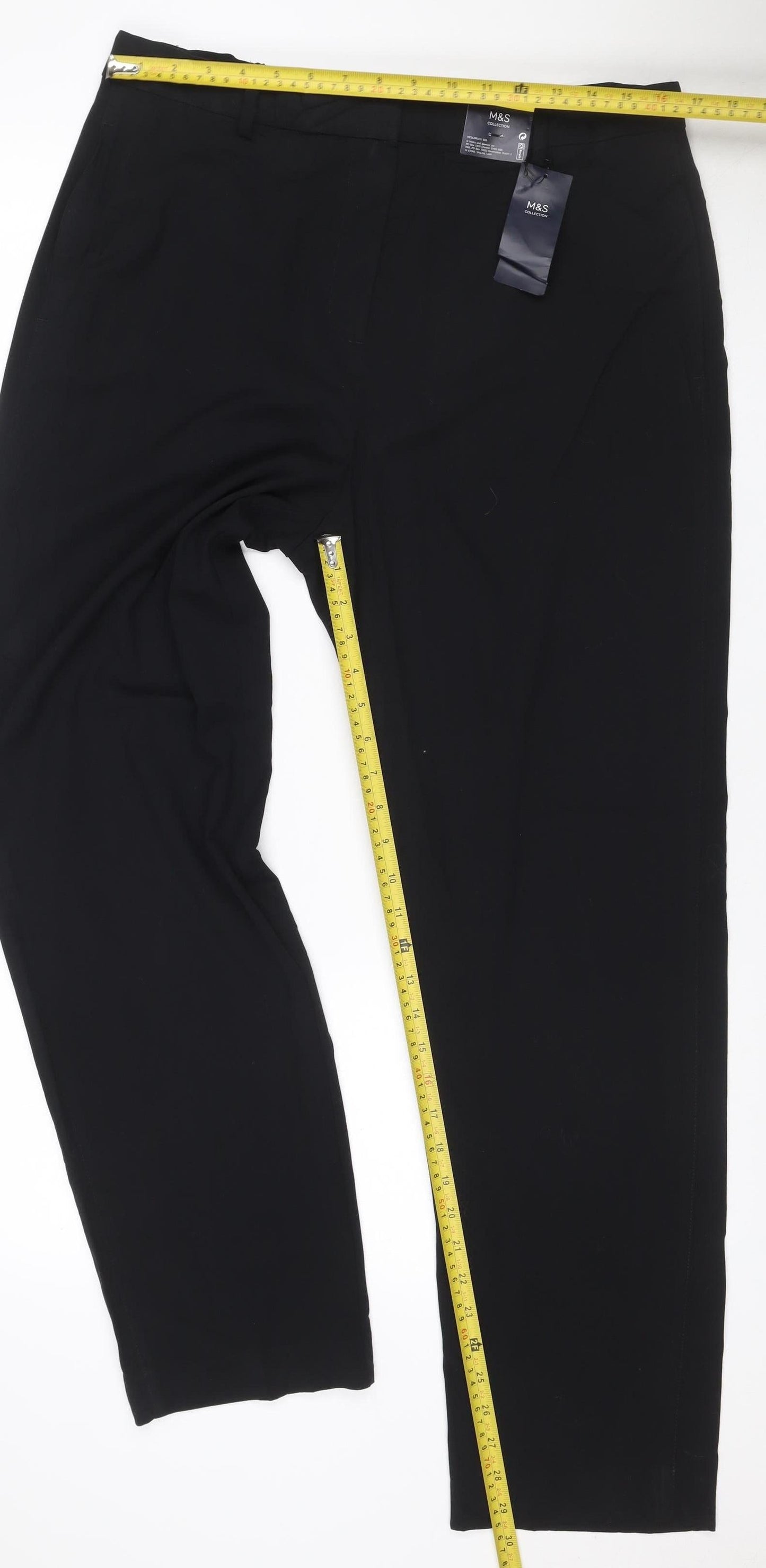 Marks & Spencer Women’s Black UK 16 Regular Straight Leg Trousers NWT