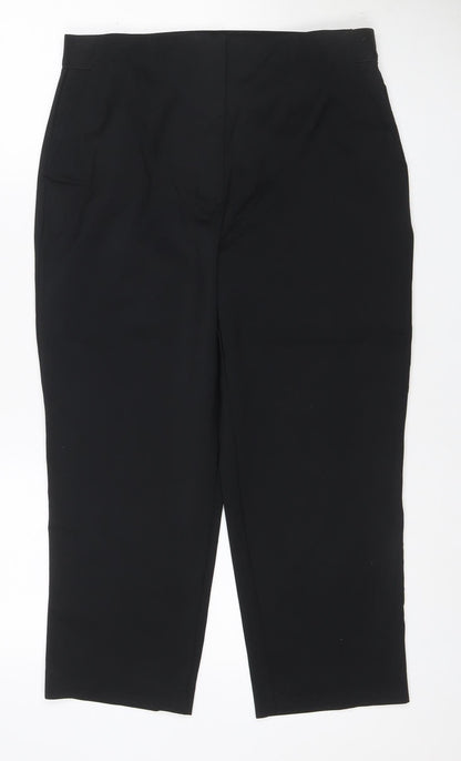 Marks & Spencer Women's Black UK 12 Straight Stretch Work Trousers