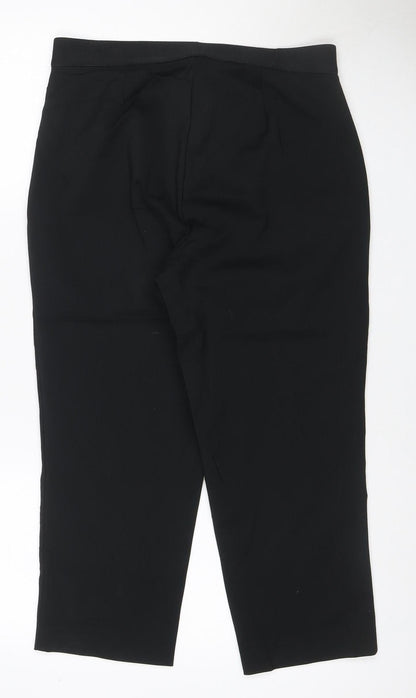 Marks & Spencer Women's Black UK 12 Straight Stretch Work Trousers