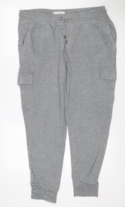 Marks and Spencer Men Grey L Cotton Jersey Drawstring Jogger Trousers