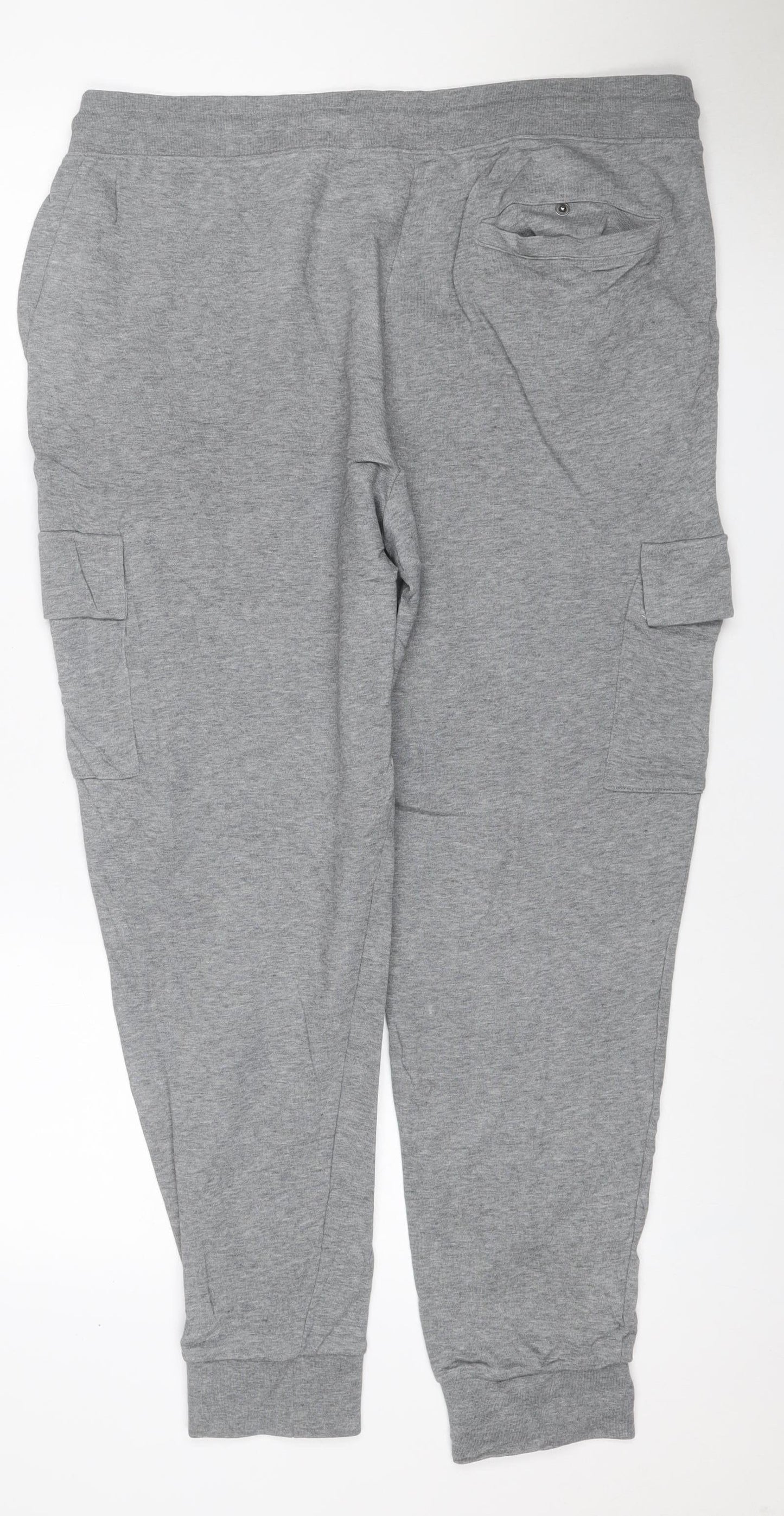 Marks and Spencer Men Grey L Cotton Jersey Drawstring Jogger Trousers