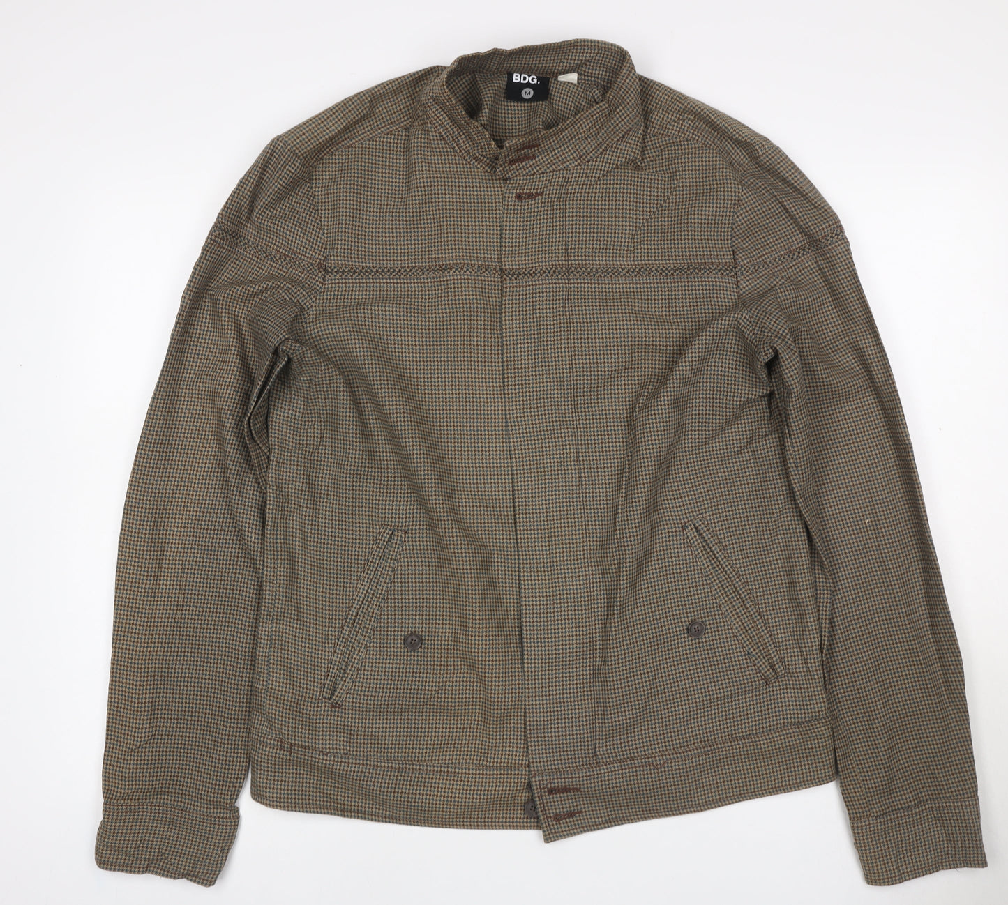 BDG Men’s Brown Check Cotton Button Front Jacket Size M