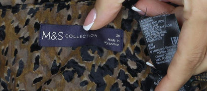 Marks and Spencer Women Brown Leopard Print Wrap Blouse Size 20