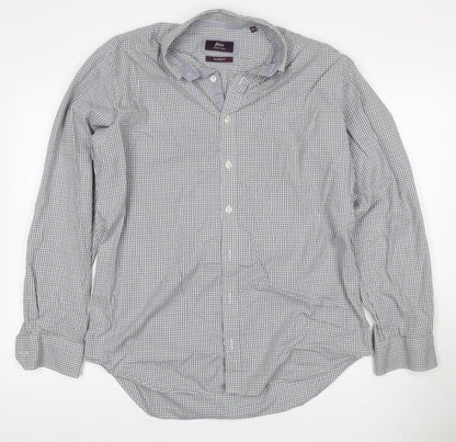 Marks & Spencer Men Multicolour Check 16.5 Slim Twill Shirt