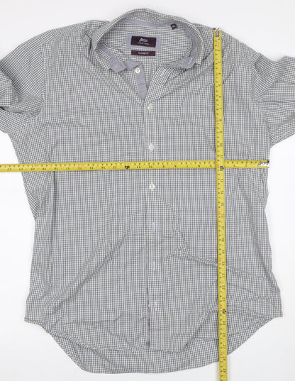 Marks & Spencer Men Multicolour Check 16.5 Slim Twill Shirt