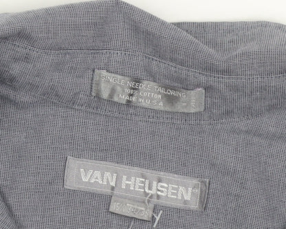Van Heusen Men Grey 15.5 Regular Fit Cotton Long Sleeve Button-Up Shirt
