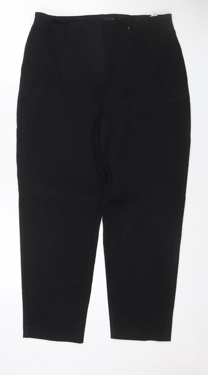 Marks & Spencer Women Black Size 12 Regular Straight Dress Trousers