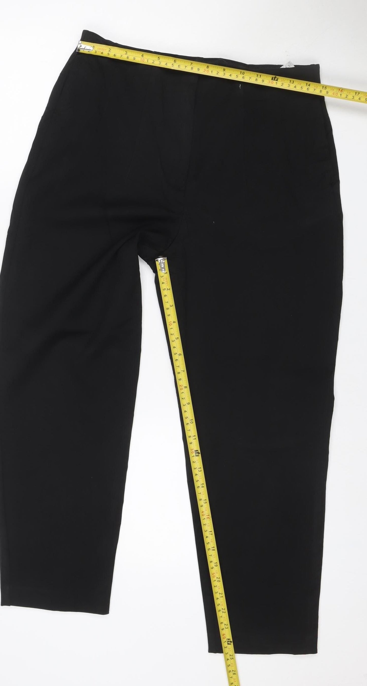 Marks & Spencer Women Black Size 12 Regular Straight Dress Trousers
