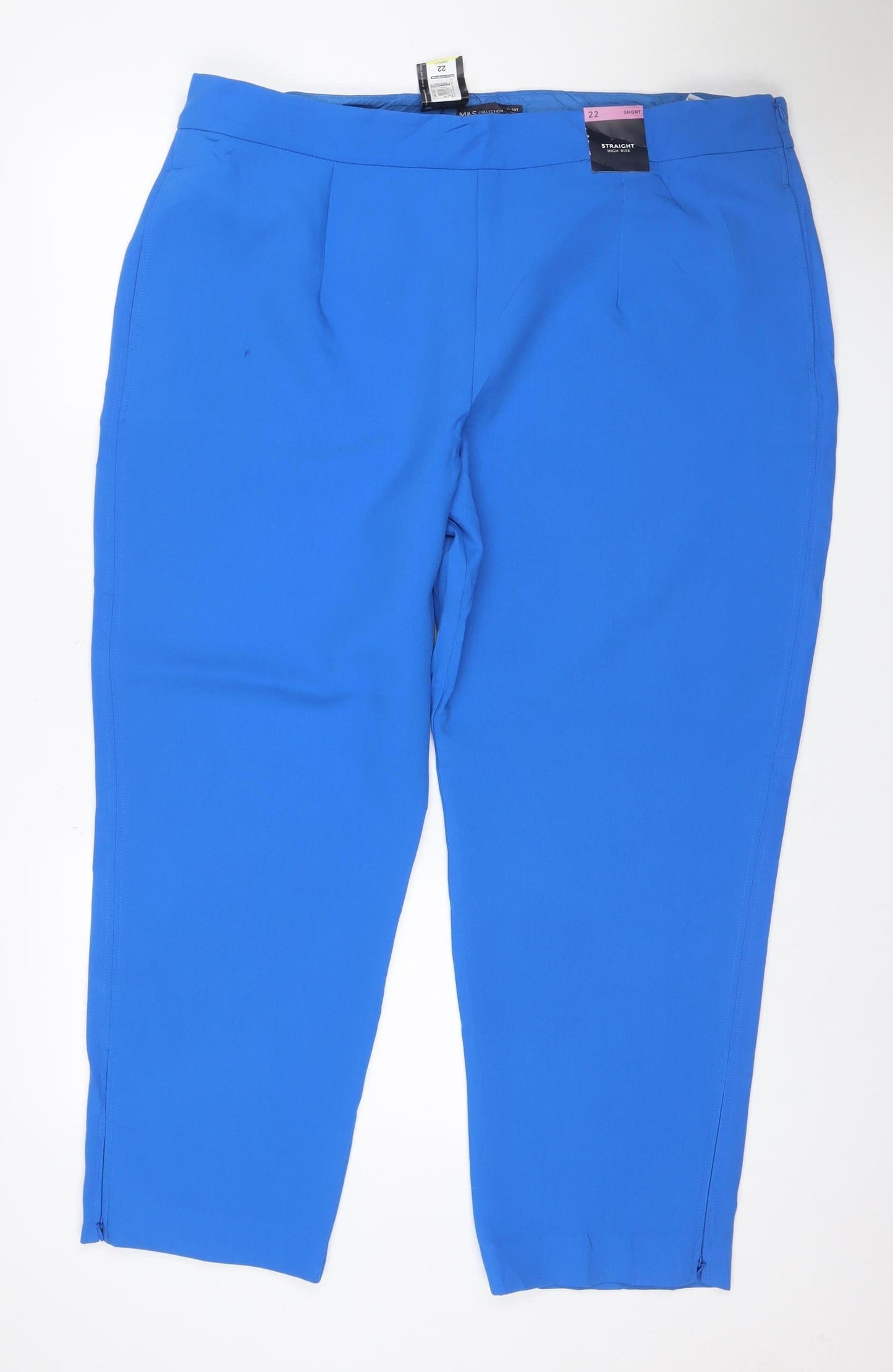 M&S Collection Women’s Blue Size 22 Short Straight Fit Dress Trousers