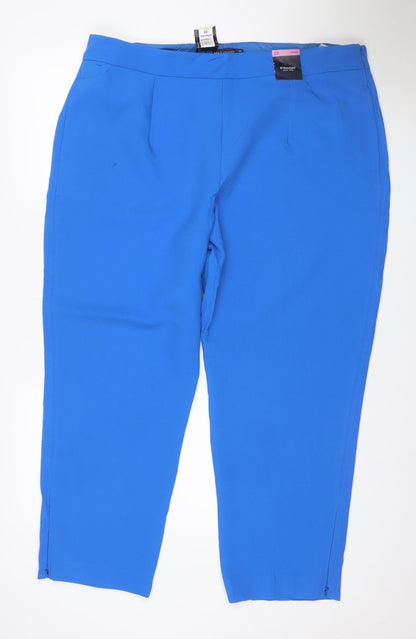 M&S Collection Women’s Blue Size 22 Short Straight Fit Dress Trousers