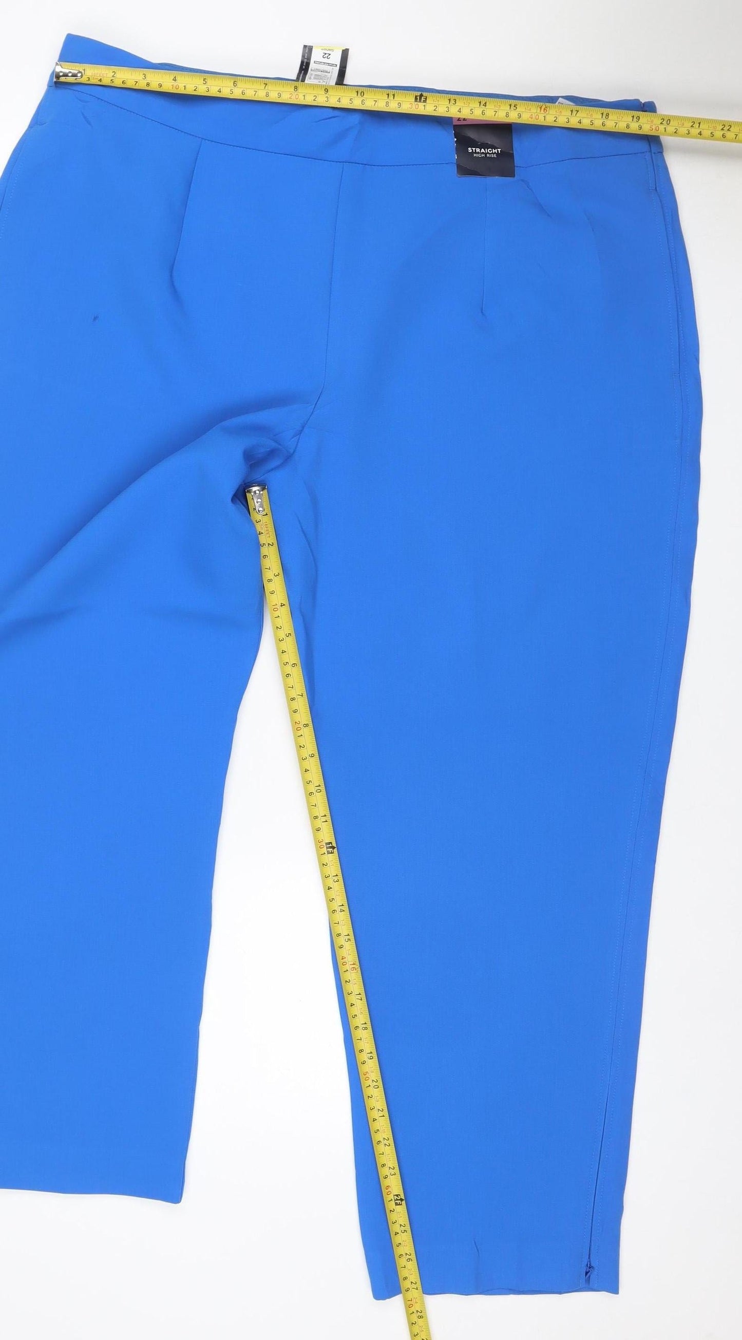 M&S Collection Women’s Blue Size 22 Short Straight Fit Dress Trousers