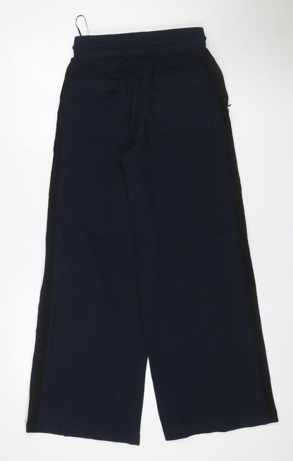 Marks & Spencer Women Blue UK 6 Wide-Leg Jogger Trousers Green Stripe