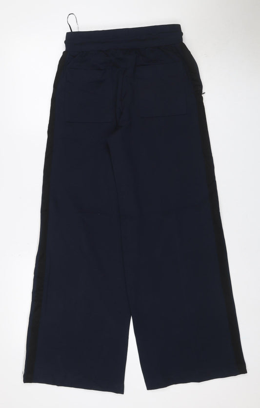 Marks & Spencer Women Blue UK 6 Wide-Leg Jogger Trousers Green Stripe