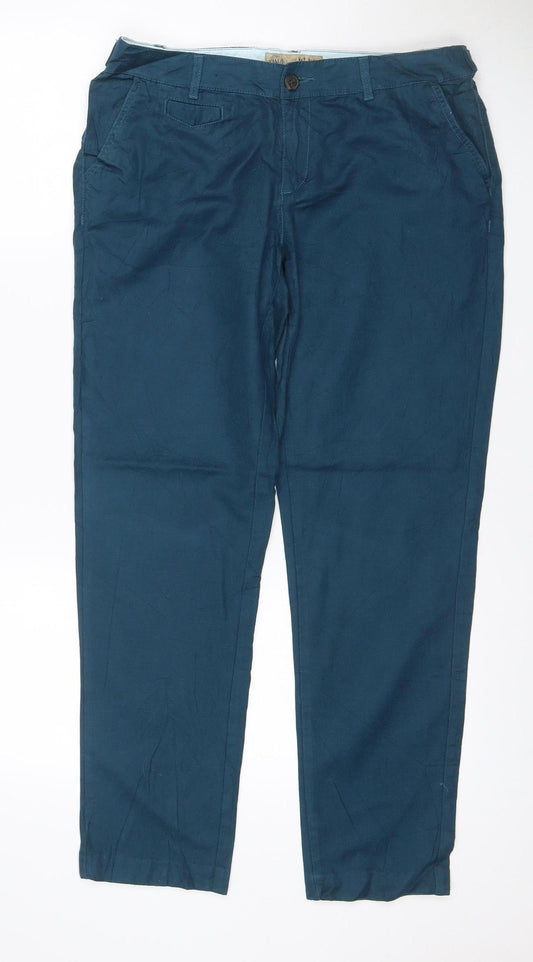 Fat Face Women’s Blue Size 12 Straight Linen Blend Jeans