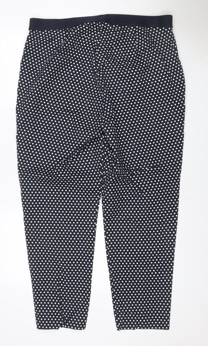 M&S Collection Women’s Black White Polka Dot Straight Trousers UK 20