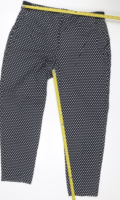 M&S Collection Women’s Black White Polka Dot Straight Trousers UK 20