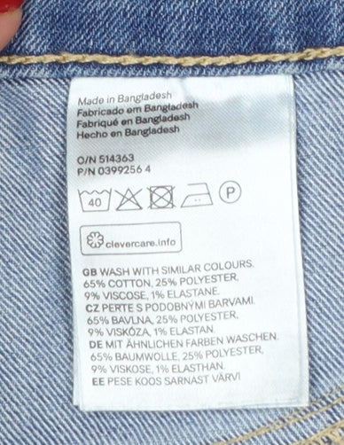 H&M Women Blue UK 14 Skinny Ankle Mid Rise Stretch Jeans