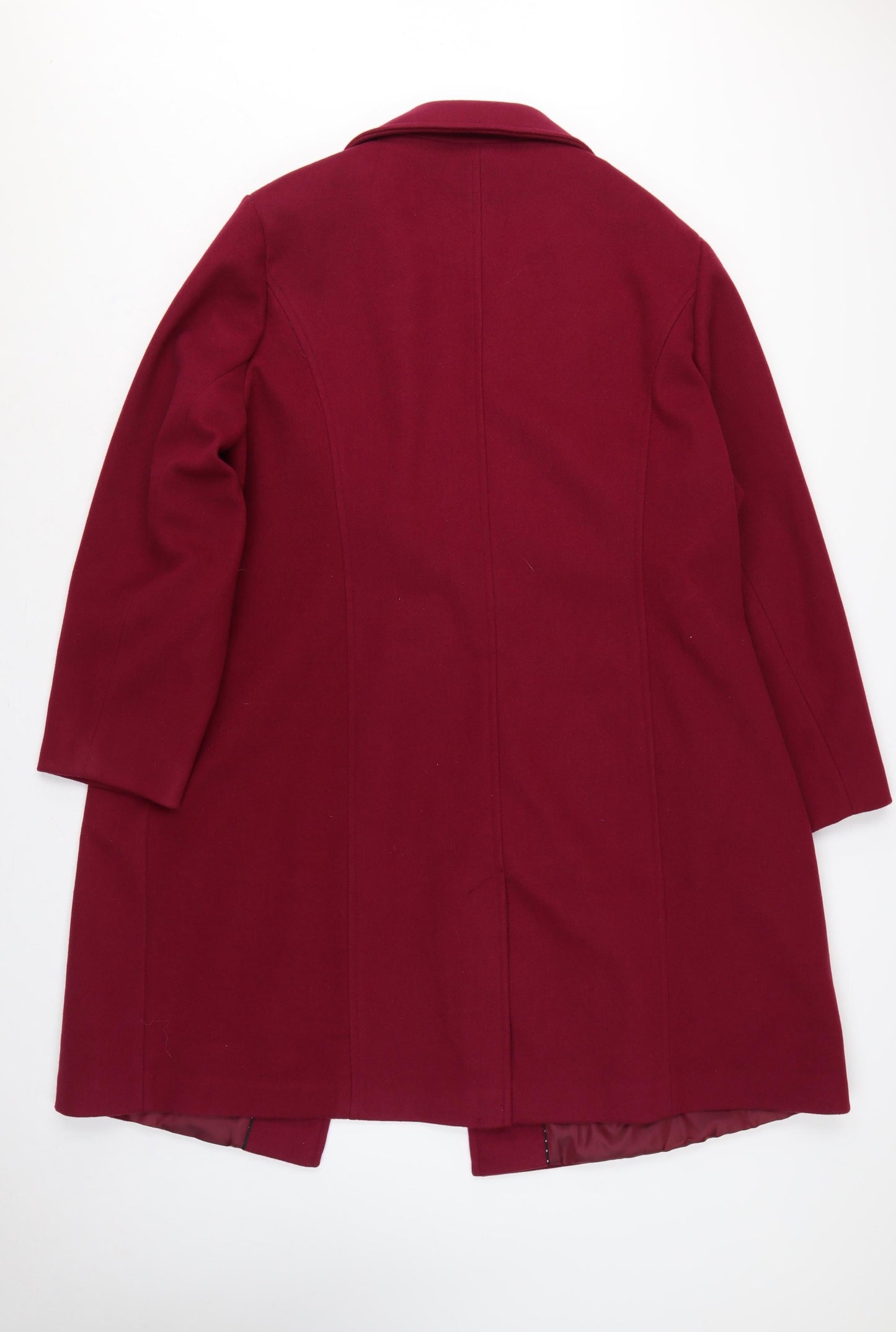 George Women’s Red Size 24 Long Single-Breasted Lined Overcoat