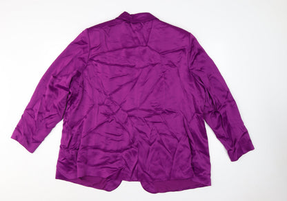 Marks & Spencer Women Purple UK 24 Tuxedo Blazer Shawl Lapel Viscose