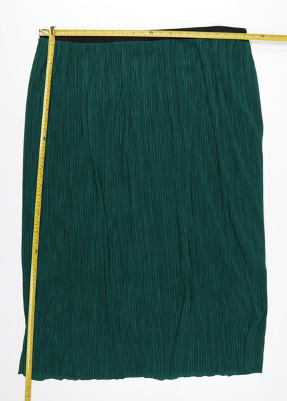 Marks and Spencer Women Green UK 24 Per Una Pleated Maxi Skirt