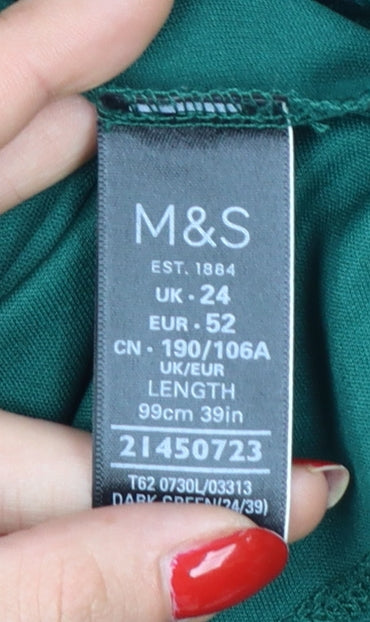 Marks and Spencer Women Green UK 24 Per Una Pleated Maxi Skirt