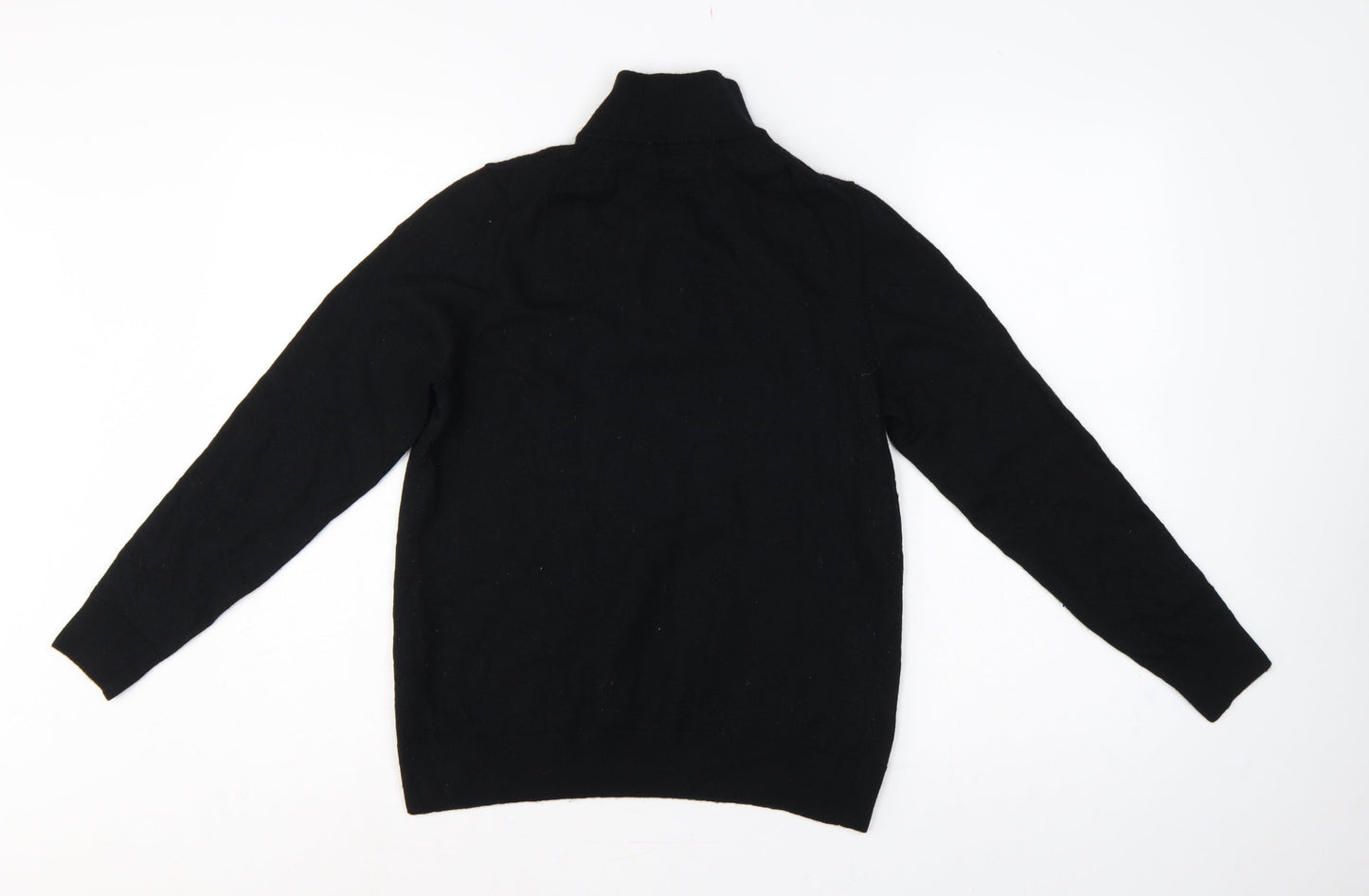 Autograph Men’s Black M Merino Wool 1/4 Zip High Neck Jumper