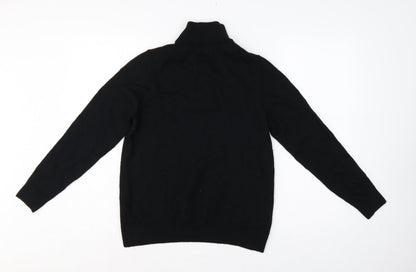 Autograph Men’s Black M Merino Wool 1/4 Zip High Neck Jumper